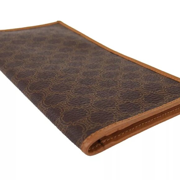 CELINE length wallet macadam beige PVC ?~ leather Authentic Used - Picture 3 of 9